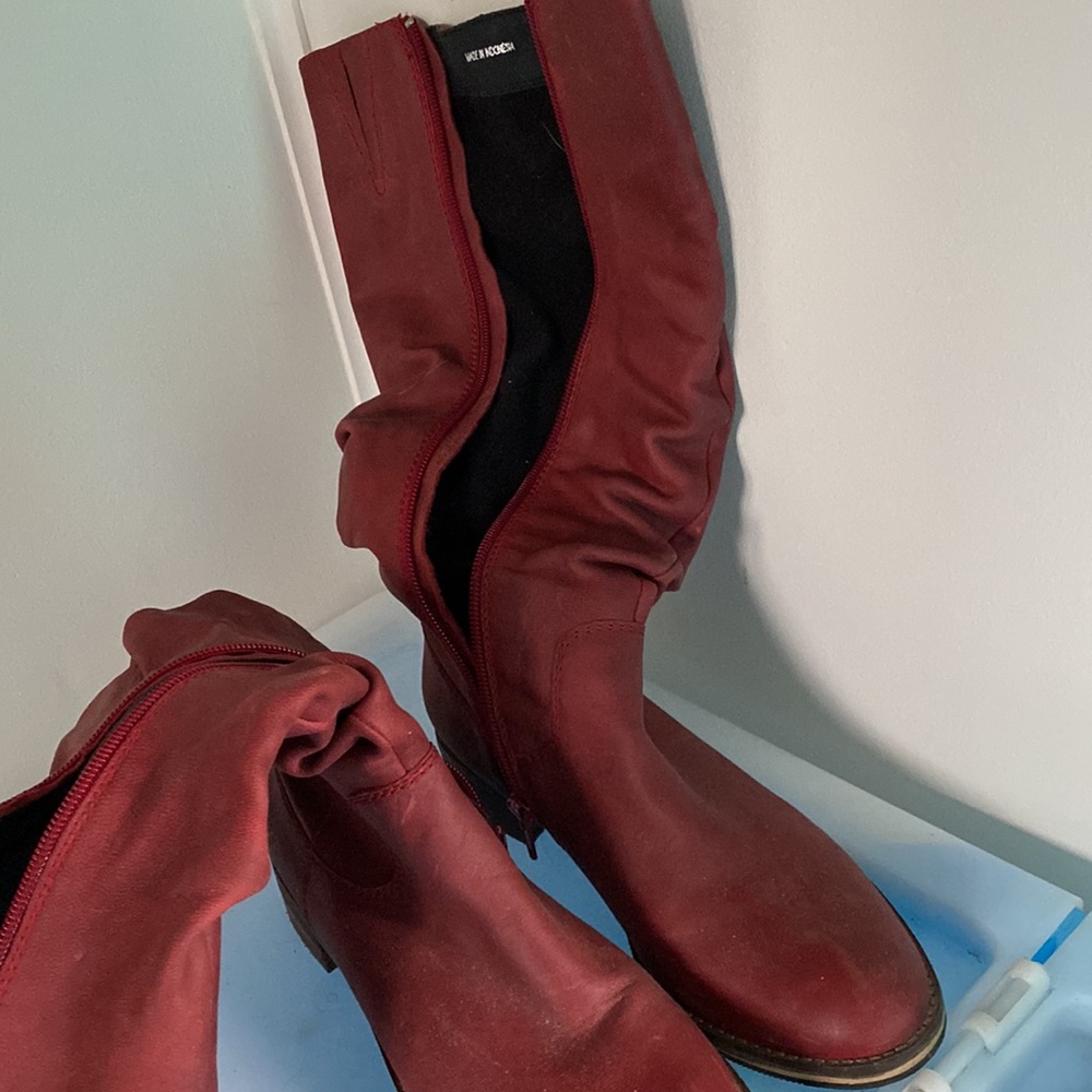 Burgundy Leather Boots - Picture 3 of 3